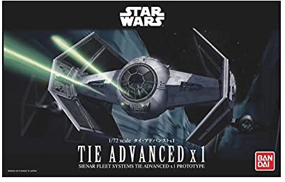 Bandai Hobby BAN191407 Star Wars - Tie Advanced x1 Model Kit, Clear, 8 Inches, for 15+ years