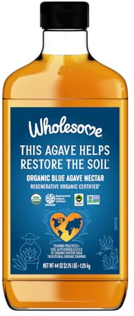 Wholesome Sweeteners 44-Ounce Organic Blue Agave Nectar, Fair Trade, 100% Pure, Non GMO, Gluten Free & Vegan, 1 Pack