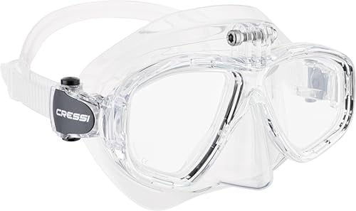 Cressi Action, Maschera Subacquea Unisex – Adulto, Trasparente/Trasparente, Taglia Unica