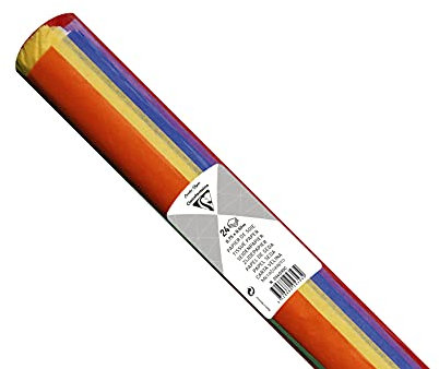 Clairefontaine 394099C Seidenpapier (Packung mit 24 Bögen, 50 x 75cm, 18 g/qm, ideal für Deko und Bastelprojekte) 1 Pack, farbig sortiert