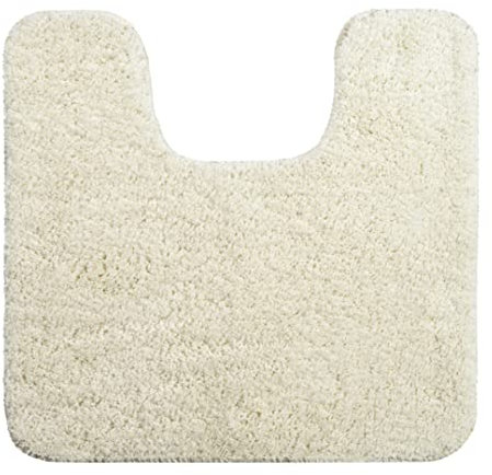 Allure Luxury Deep Pile Microfibre Pedestal Toilet Mat, Non-Slip, 50 x 50cm, Quick Dry & Easy Care (Cream)
