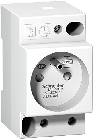Schneider Electric - Prise de courant modulaire 16A 2P+T standard français 250V - A9A15306