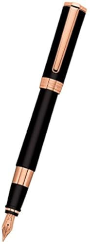 Aurora Tu Black with Rose Gold Trim Fountain Pen (Medium)