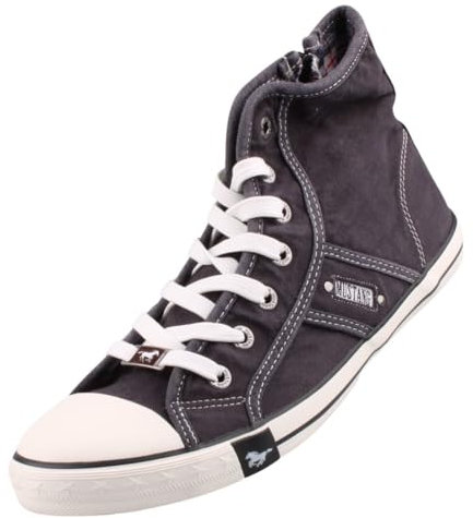 MUSTANG Damen High Top Sneaker Schwarz, Schuhgröße:EUR 36