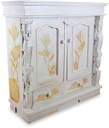 livasia Anrichte, Highboard, Sideboard, Schrank, Kommode, Landhausstil (weiß)