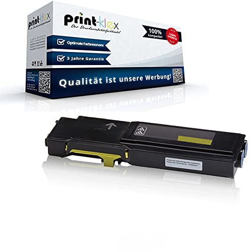 Print-Klex Tonerkartusche kompatibel mit Dell C3700 Series C3760 C3760 DN C3760 n C3765 dnf C-3700 Series C-3760 C-3760 DN C-3760 n C-3765 dnf 59311120 F8N91 Yellow Gelb - Office Plus Serie