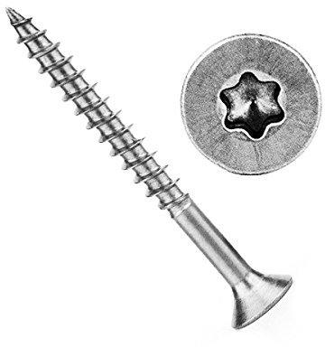 Profica® Spanplattenschrauben Edelstahl 4,5x45 mm 200 Stück (TX20) - Edelstahlschrauben mit Senkkopf, Teilgewinde, ETA Zulassung - Rostfrei