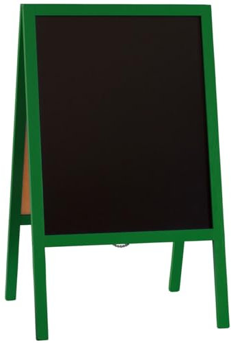 kaufdeinschild Grüner Straßenaufsteller 100 x 60 cm Kreidetafel Kundenstopper beidseitig Holz