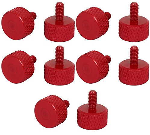 sourcing map Computer PC Graphics Card M3x6mm Knurled Thumb Screws Wine Red 10pcs