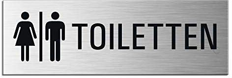 Schild WC Toiletten XL Toilettenschild 240 x 80 mm Aluminium selbstklebend Nr.25062-S