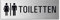 Schild WC Toiletten XL Toilettenschild 240 x 80 mm Aluminium selbstklebend Nr.25062-S