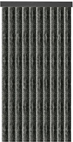 Arsvita Flauschvorhang Türvorhang (90x200 cm) in Anthrazit-Schwarz als Insektenschutz für Balkon, Terrasse oder Wohnmobil, Wohnwagen, Pavillon