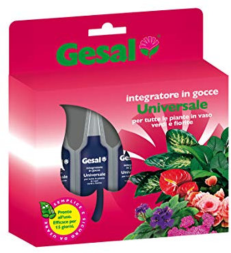 GESAL Integratore in Gocce Universale, Per tutte le Piante in vaso verdi e fiorite, 200 ml (5 Fiale da 40 ml)