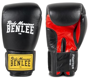 BENLEE Boxhandschuhe aus Leder Fighter 14 oz, Black/Red