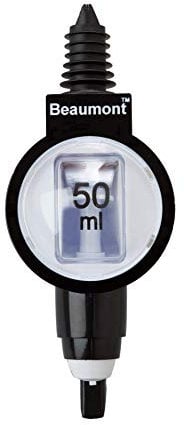 Beaumont Bar Optics 50 ml, Black & White, 50 ml Optics for Spirits, Tight Rubber Seal, Measurement Window for Monitored Dispensing, Use With a Wide Variety of Bottles, T416