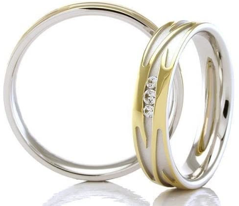 Eheringe 333/- Weißgold Gelbgold 66-36150-160