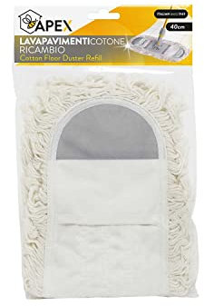 Apex Maxi Ricambio per Scopa Cotone 40cm, Bianco, 40 x 17 cm