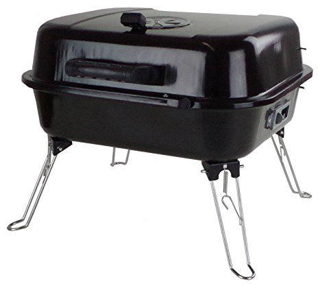 Westerholt GmbH Campinggrill 40x44x35cm schwarz Holzkohlegrill Koffergrill Grill Picknickgrill