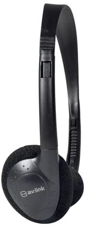 Stereo TV Headphones with Adjustable Head Band - Black