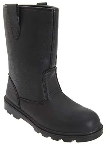 Grafters Safety Rigger Boots Black Leather Size 9 UK