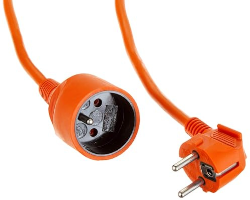 PremiumCord Verlängerungskabel 230V 30m mit Kindersicherung, Stromkabel, Netzkabel, Schuko-Verlängerung, Buchse auf Stecker Typ F, Farbe Orange, ppe2-30