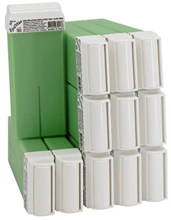 EpilWax Wachspatronen Set mit 12 Aloe Vera Warmwachspatronen zur Haarentfernung Enthaarungswachs 100 ml Roll-on Nachfüller