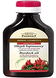The Green Pharmacy Naturklettenwurzelöl-mit Red Peppers für Haar & Kopfhaut-regt das Haarwachstum an, verleiht Kraft - 100ml