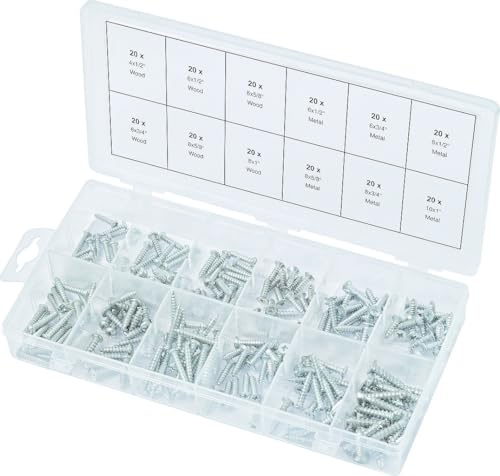 KS Tools 970.0410 Sortiment Metall + Holzschrauben, selbstschneidend, 240-tlg.