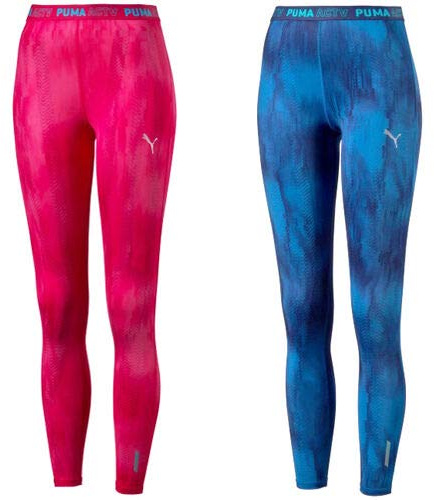 Puma Women's Gym Activ Power Long Tight Blue Size Medium 84% polyester and 16% elastane.