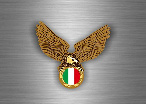 Akachafactory Aufkleber Sticker Auto Motorrad Flagge Italien Italienisch Adler Biker Biker
