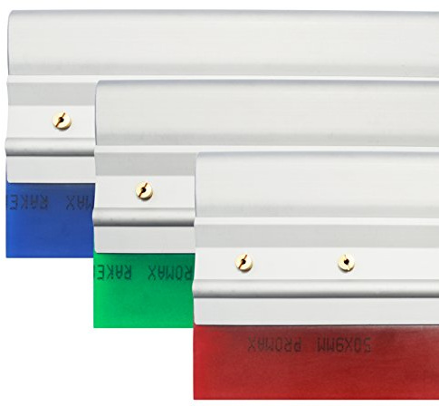 GoldUpUSAInc 12 Aluminum Squeegee Handle Set (Red 65 Durometer) - Screen Printing Squeegee