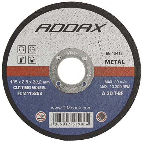 TIMCO Bonded Abrasive Discs - For Cutting 115 x 22.2 x 1.0 - Box of 10