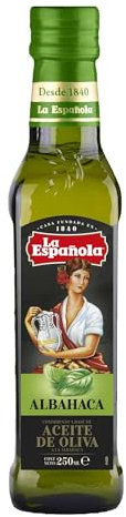 LA ESPAÑOLA - Aceite de Oliva Virgen Extra Aromatizado con Albahaca. Botella 250 ml