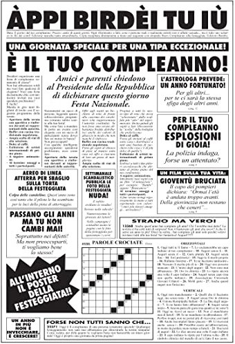 Bombo Biglietto Auguri Giornale Compleanno Donna