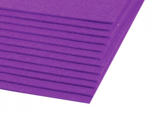 Bastelfilz Bögen 10er-Pack flex Filz DIN A4, Stärke 1,5-2mm, Filzplatte, 29 Farben, Farbe:lila