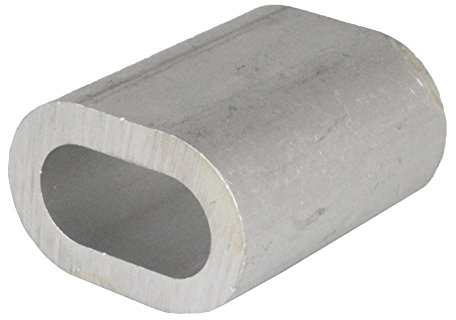 Pressklemme aus Aluminium DIN EN 13411-3 (DIN 3093) - (10 Stück) - Ds = 4 mm - Alu Klemme Presshülsen Drahtseilklemmen OVAL | BOOTSTEILE BRAUER®