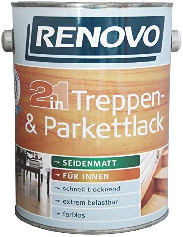 2,5 Liter RENOVO Treppen- und Parkettlack 2in1 seidenmatt lmf