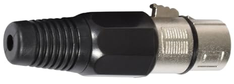 QTX | 3-pin XLR Socket Connector - Easy DIY, Strain Relief, Quick Mounting, Versatile Use, Secure Connection for Making or Repairing Microphone & DMX Cables | Socket