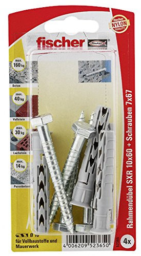 Fischer Langschaftdübel SXR 10 x 60 SS K, 4 x 6-kt-Schraube 7 x 65, 052365