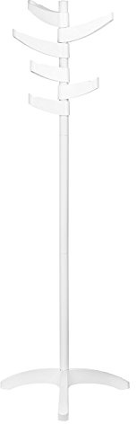 Premier Housewares White Steel ABS Coat Stand | 8 Rotating Hooks