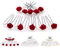 15tlg. Braut - Haarschmuck Set - Brauthaarschmuck | Set-3-S - Bordeaux Rot