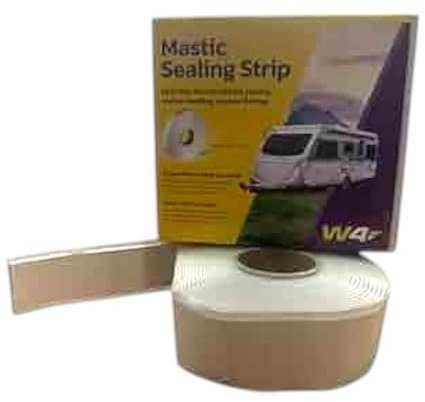 W4 Mastic Sealing Strip for Caravans & Motorhomes White 45mm – Weatherproof Sealant for Overlap Joints, Awning Rails, Roof-Lights, Window Surrounds & External Trims, Durable & Easy to Apply