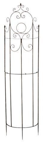 CLP Eisen-Rankgitter Lavendel im Landhausstil I Rankzaun mit stilvollen Verzierungen I erhältlich, Farbe:Bronze