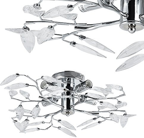 Deckenleuchte 4x E14 Ø 47 cm Dimmfunktion Deckenlampe Lüster