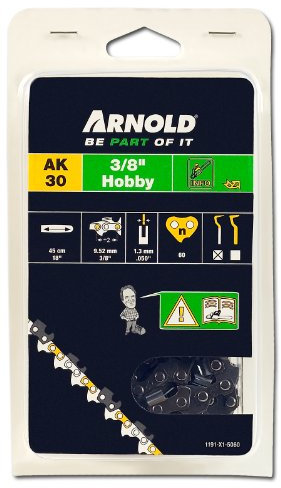 ARNOLD - Sägekette 3/8 Zoll Hobby, 1.3 mm, 60 Treibglieder, 45 cm Schwert; 1191-X1-5060