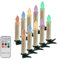 Gedengni Colorful Battery Powered Remote Control LED Christmas Tree Taper Candles with Clip for Weddings, Vigil and Menorah (4'', Ivory),Pack of 10