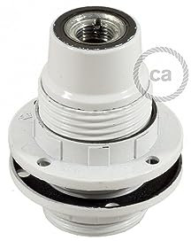 creative cables Kit Douille E14 en bakelite avec écrou Double Bague pour Abat-Jour - Blanc