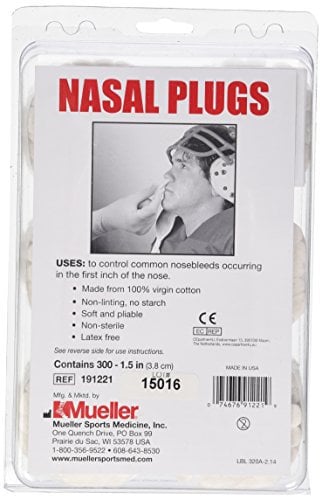 MUELLER Nasal Plugs, Nasenstöpsel, 300 Stück (1 Pack)