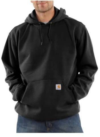 Carhartt Men's Midweight Hooded Sweatshirt Long Sleeve, XXL Tall,Black