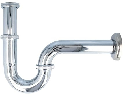 tecuro Röhrengeruchsverschluss Siphon für Waschbecken, 1 1/4 Zoll x 32 mm - Messing verchromt